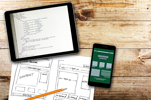 Website wireframe sketch